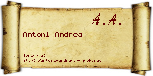 Antoni Andrea névjegykártya